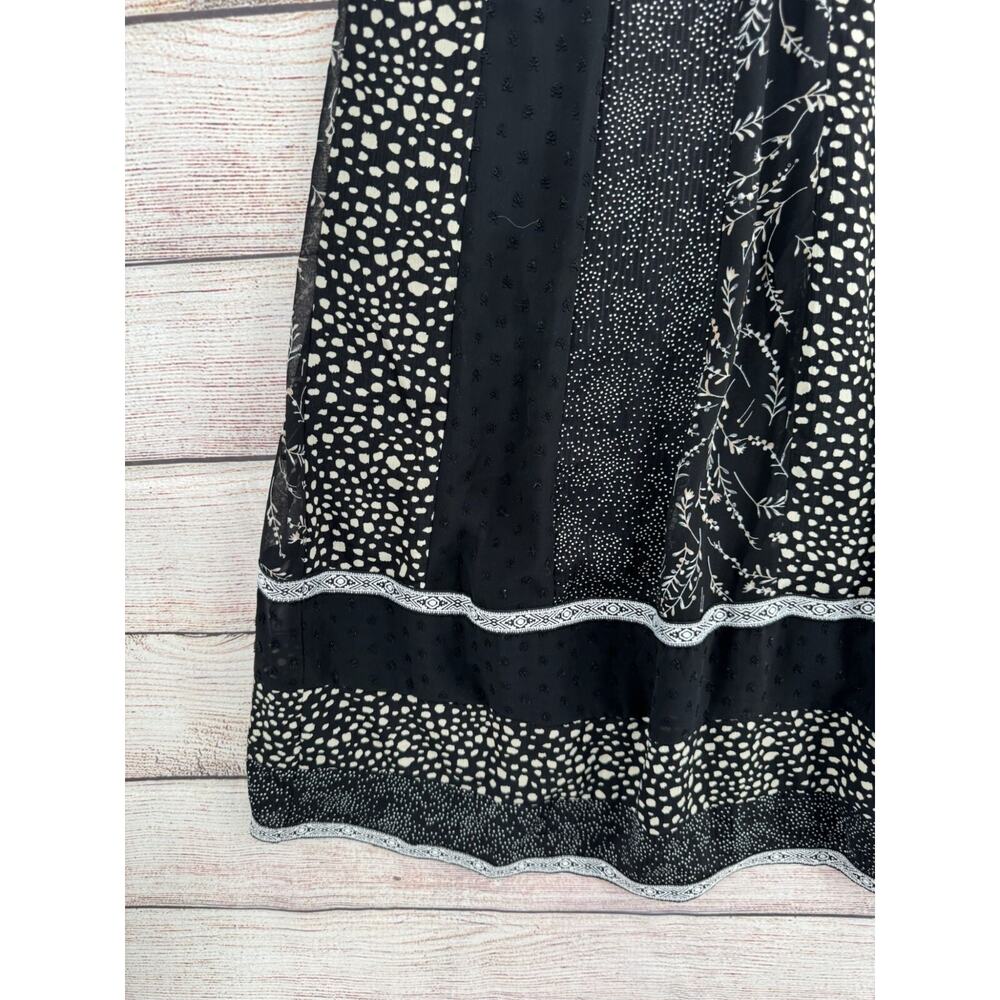 Piper & Scoot Multi Print Lace Trimmed A-Line Dress Women's Medium Black/White‎ - Picture 7 of 12